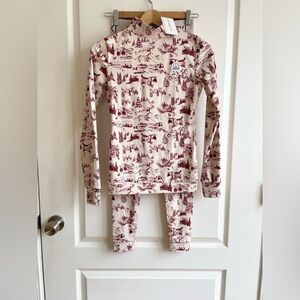My Sunday Ski TOILE DE JOUY BASE LAYER SET In Cabernet Ski Base Layer NWT